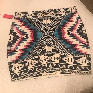 Aztec Print Skirt